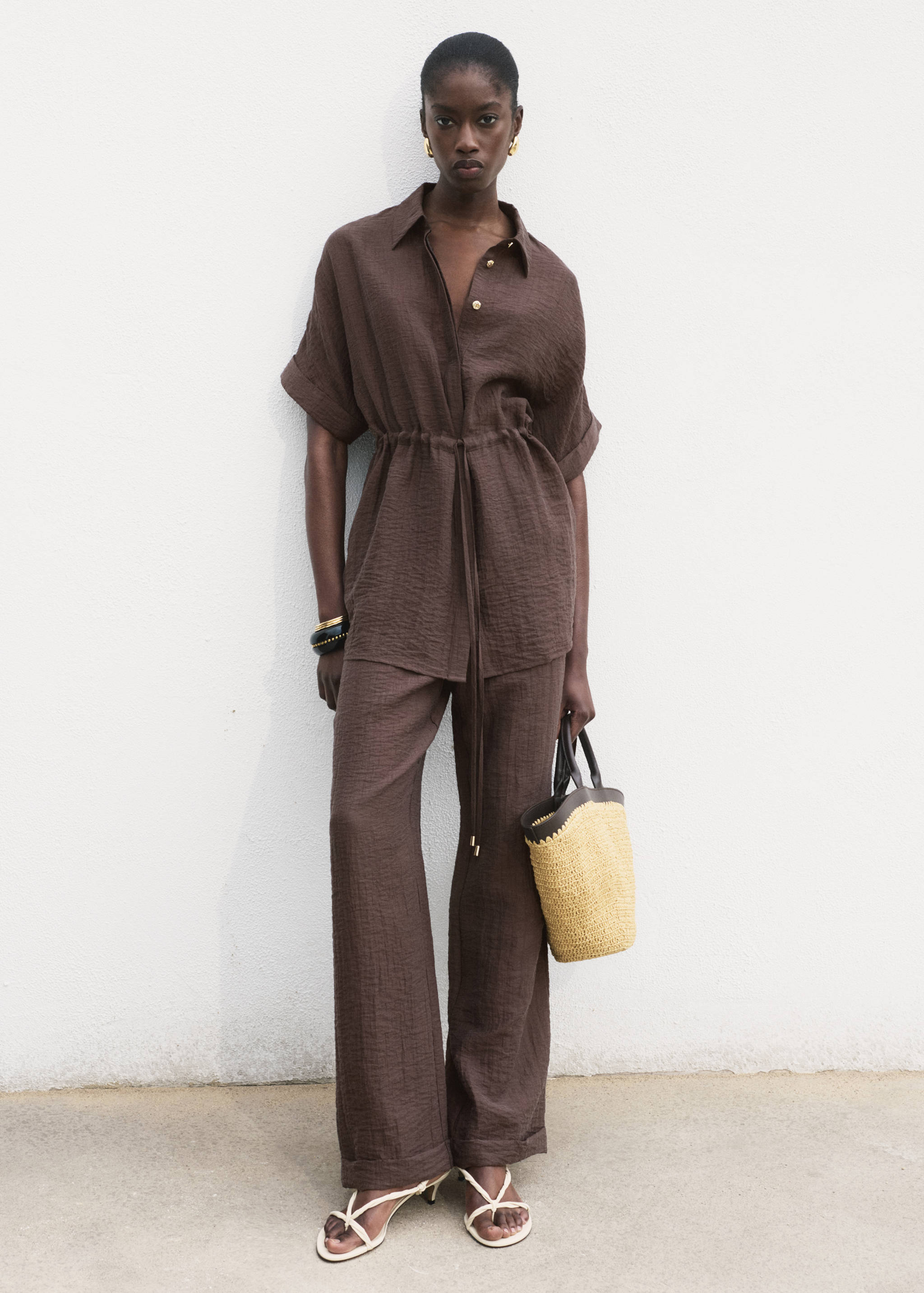 Lyocell shirt with adjustable waist - General plane