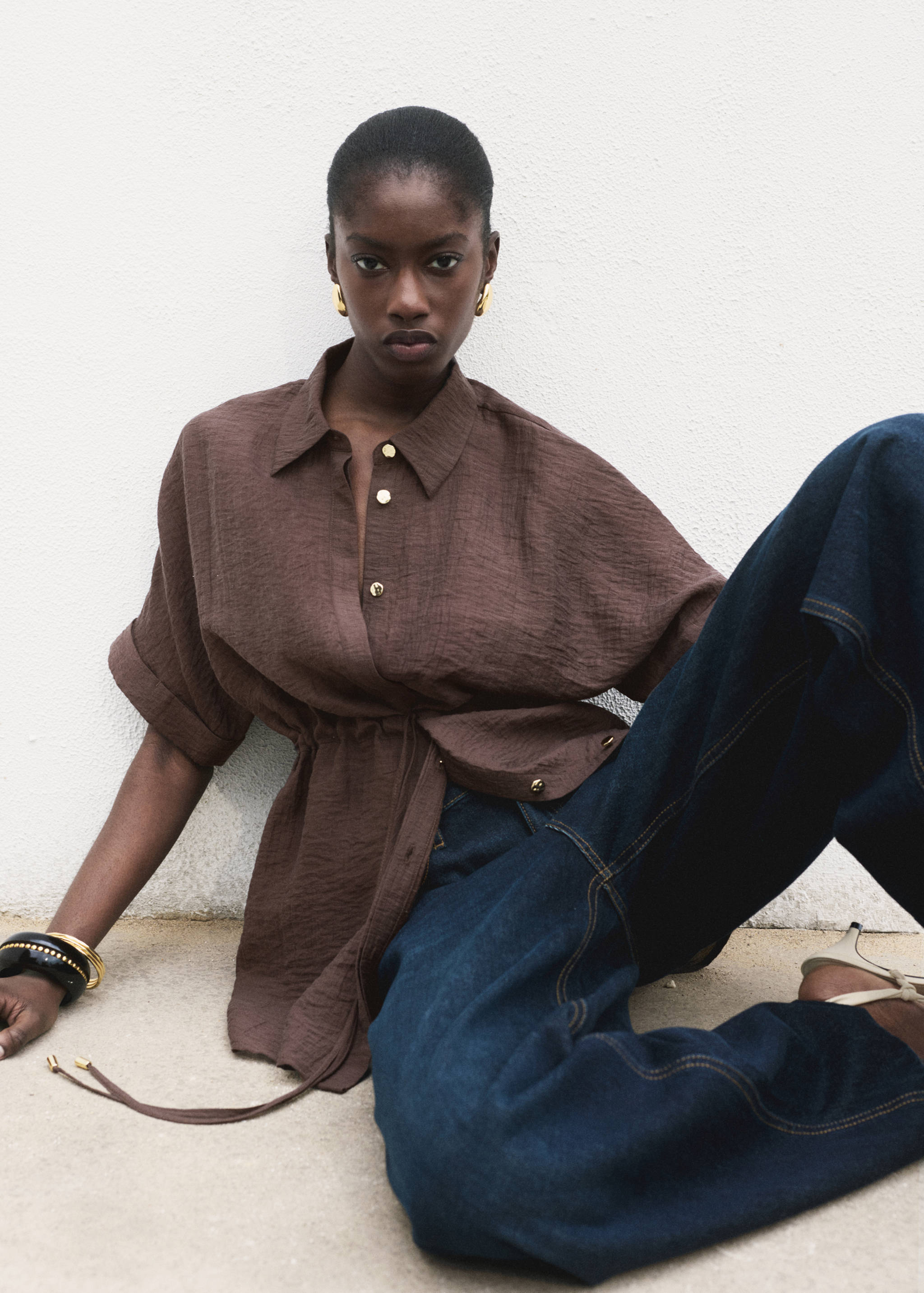 Lyocell shirt with adjustable waist - Details of the article 2