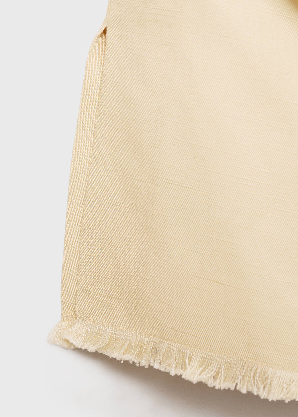 Strapless linen-blend top — Pastel Yellow