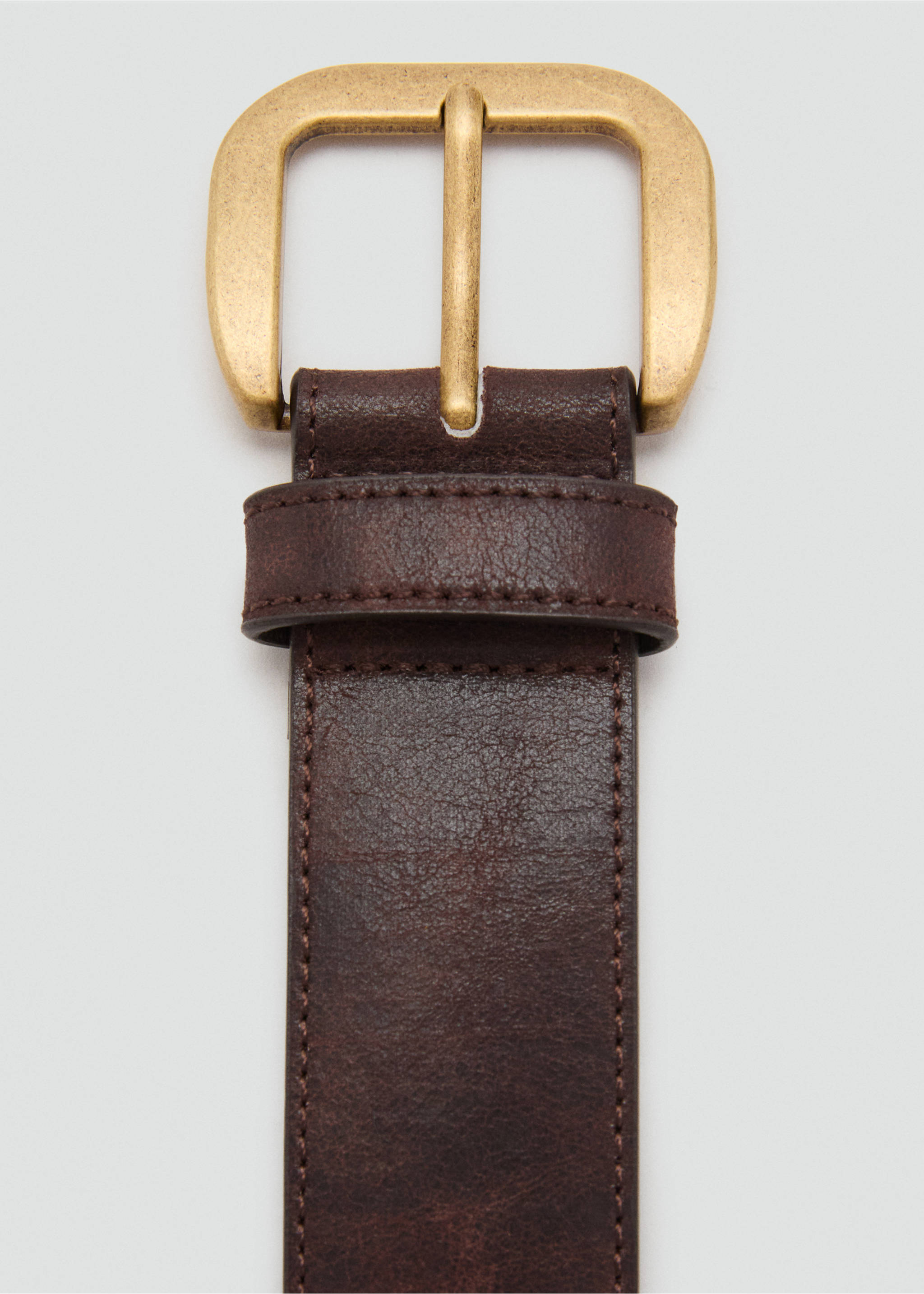 Square buckle belt - Medium plane, Chocolate. Ref: 17092541-00.