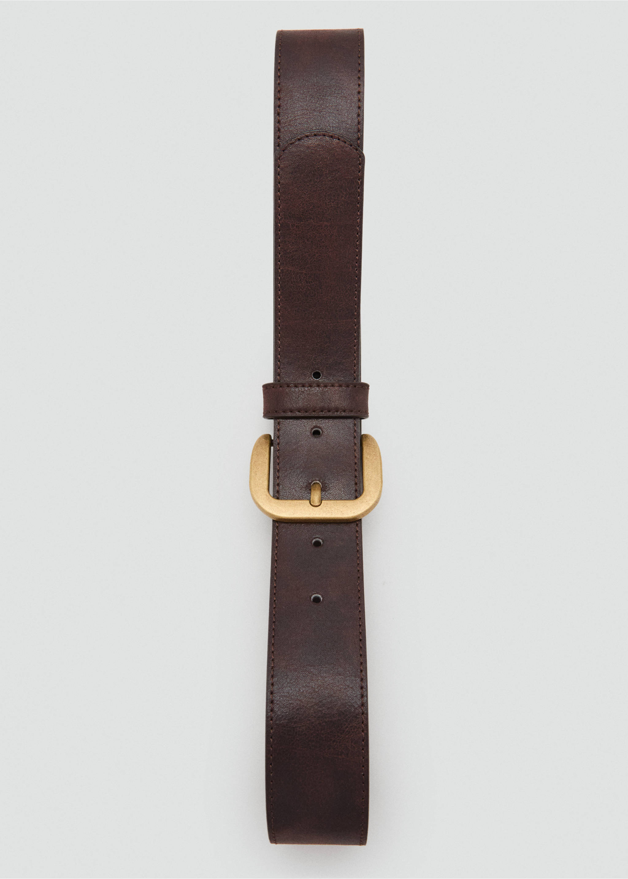 Square buckle belt - Details of the article 2, Chocolate. Ref: 17092541-00.