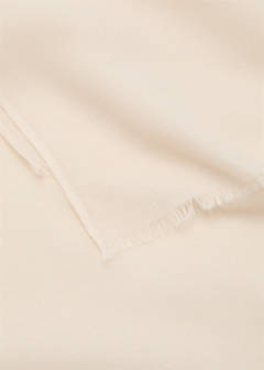 Plain shawl with frayed ends — Ecru 3
