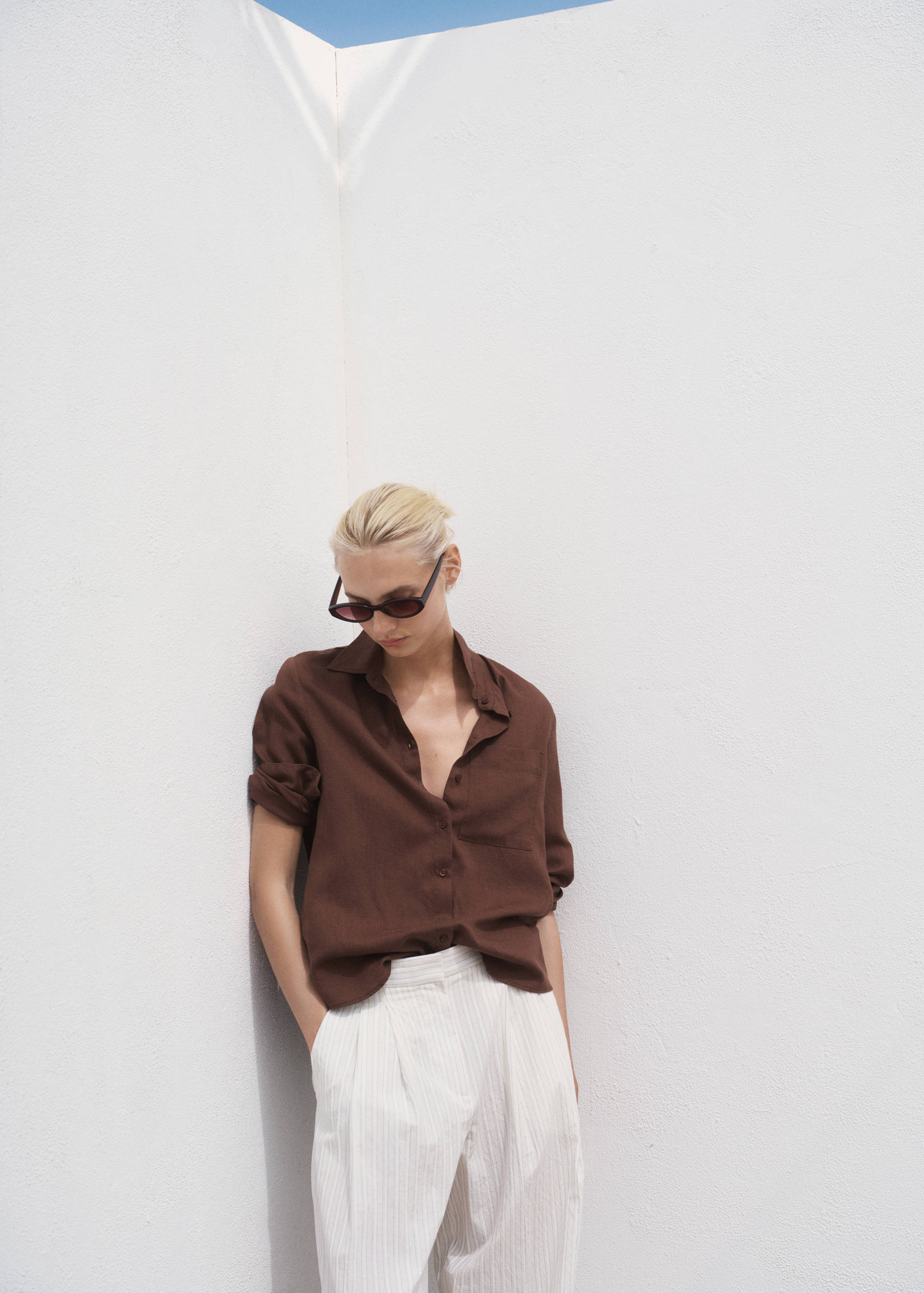 Lyocell shirt with pocket - Details of the article 1