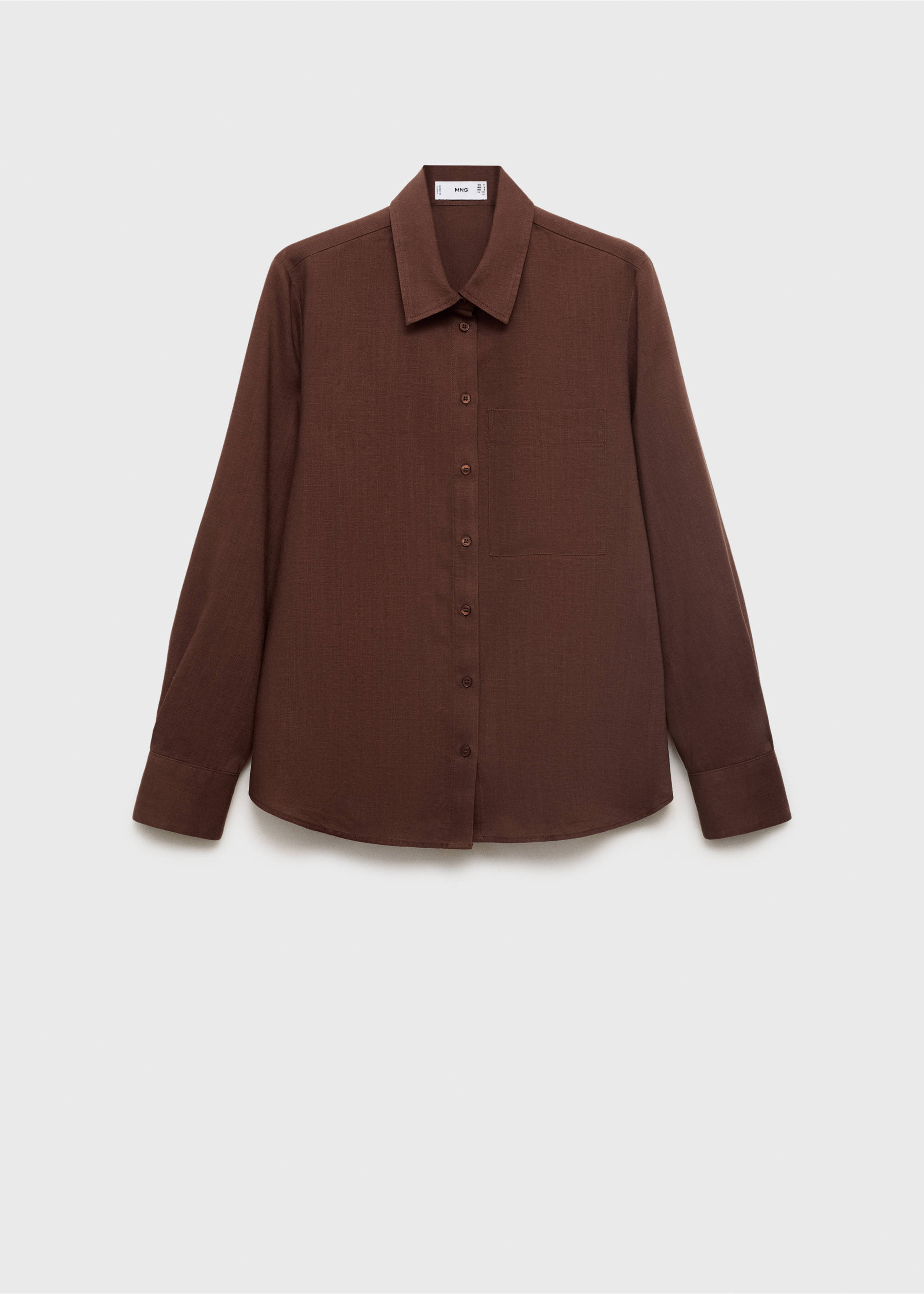 Chemise lyocell à poche - Article sans modèle, Chocolat. Ref: 17092548-00.
