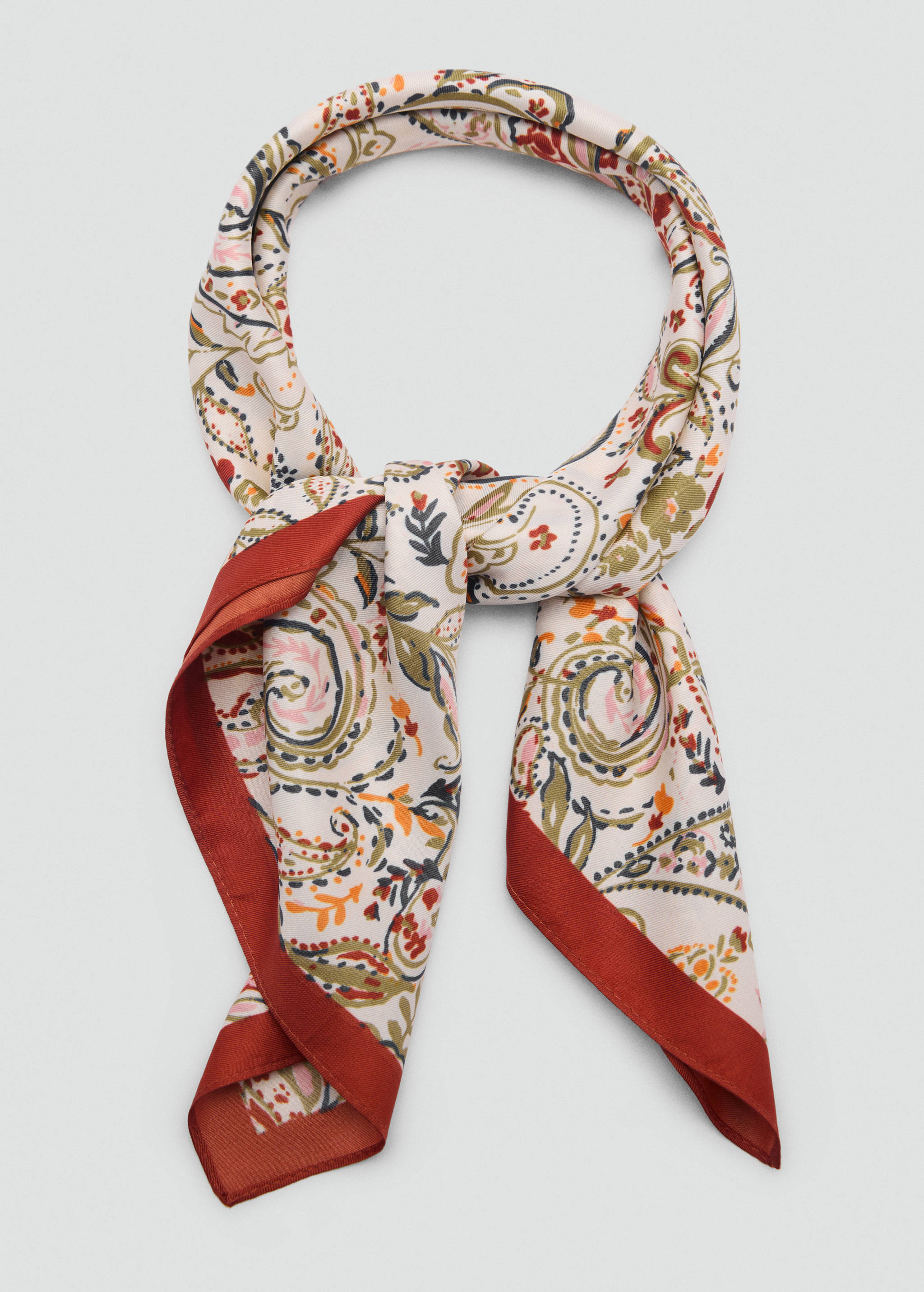 Paisley satin scarf - Details of the article 1