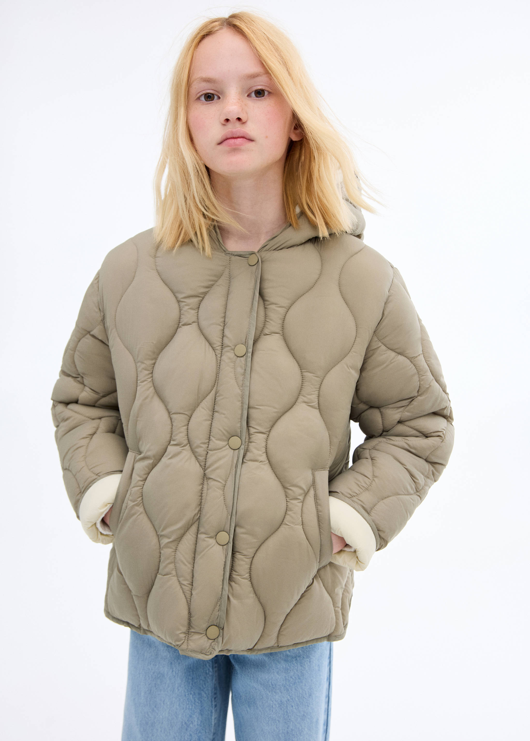Hood puffer coat - Medium plane