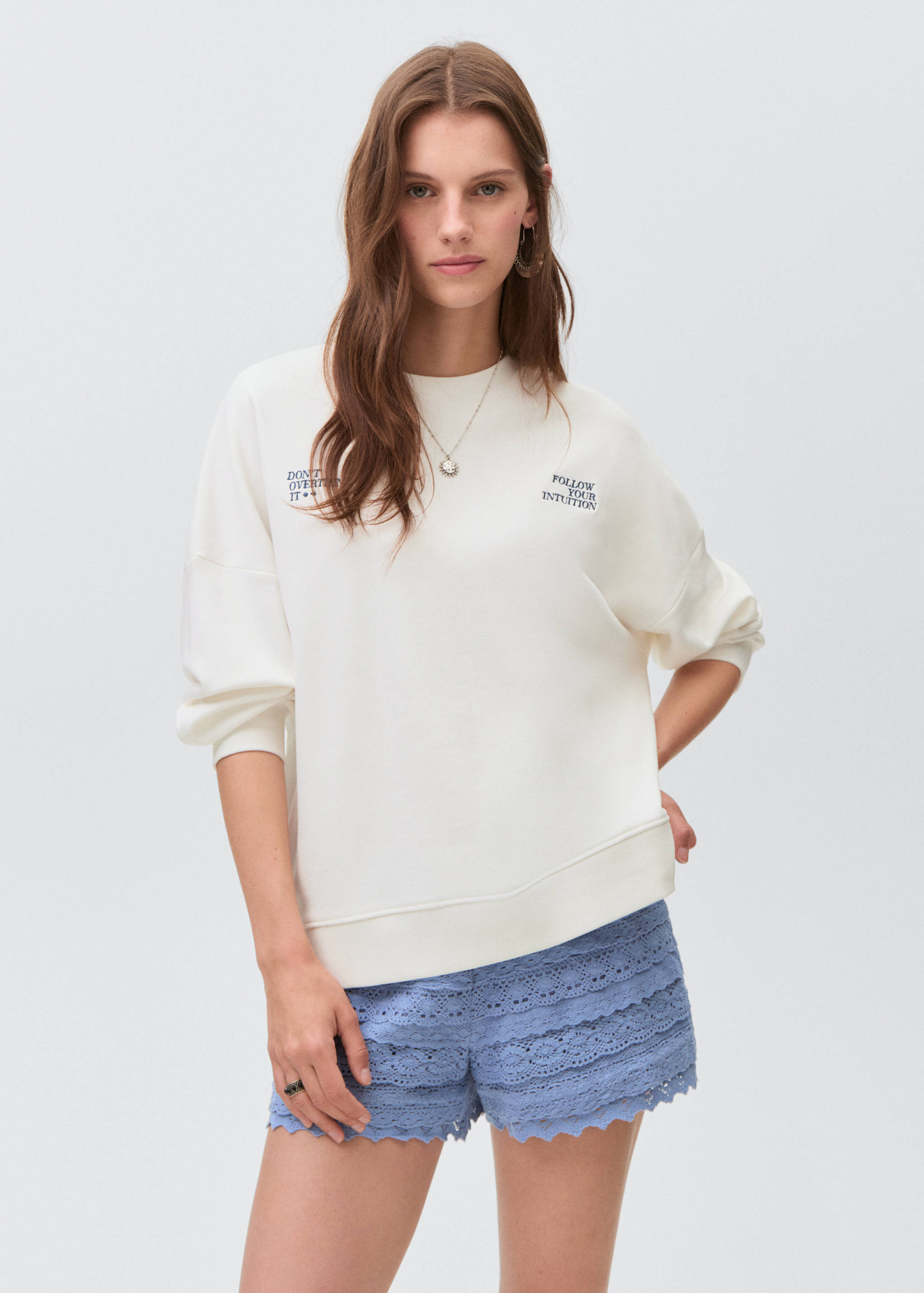 Printed cotton sweatshirt - Medium plane