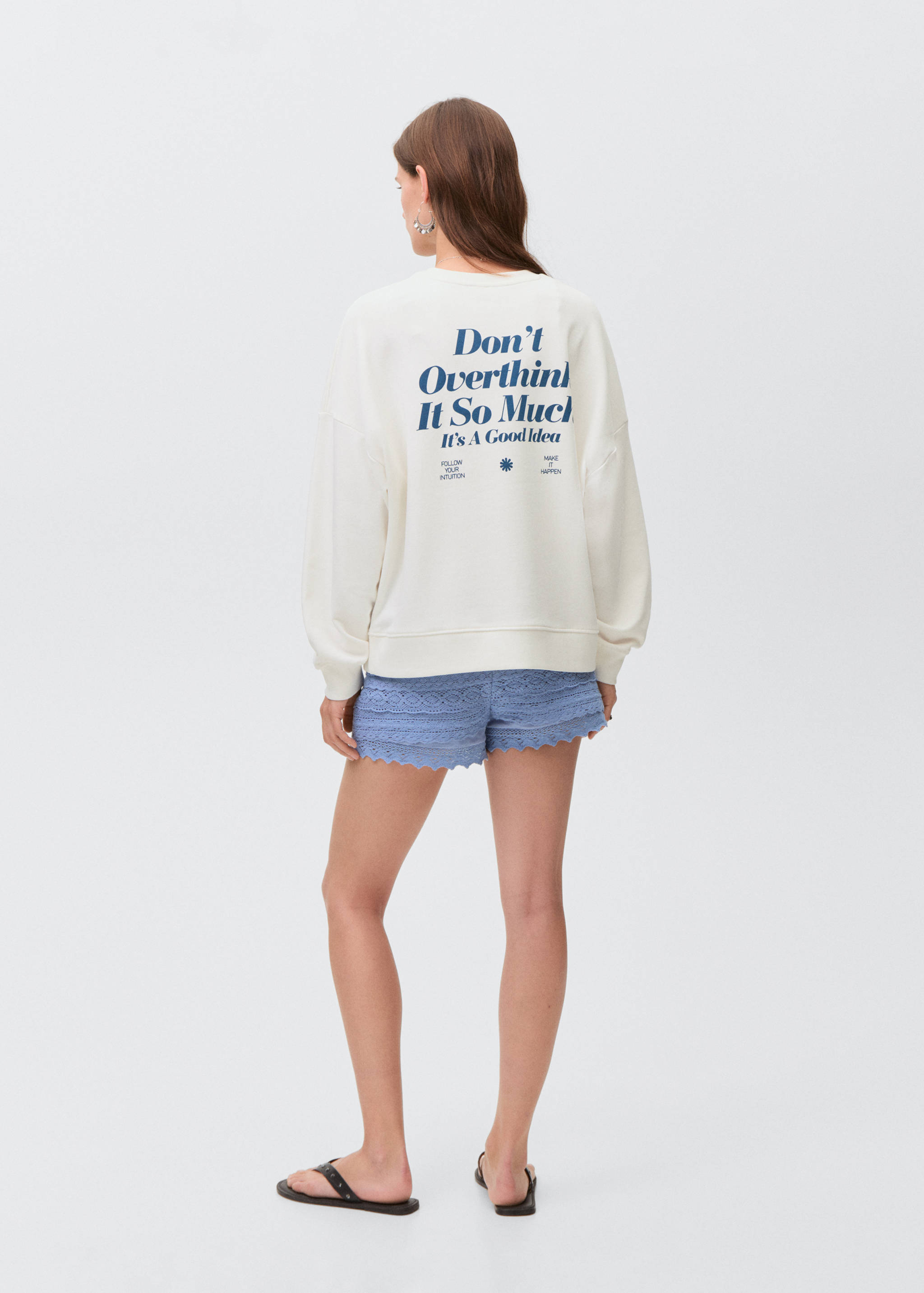 Printed cotton sweatshirt - Reverse of the article