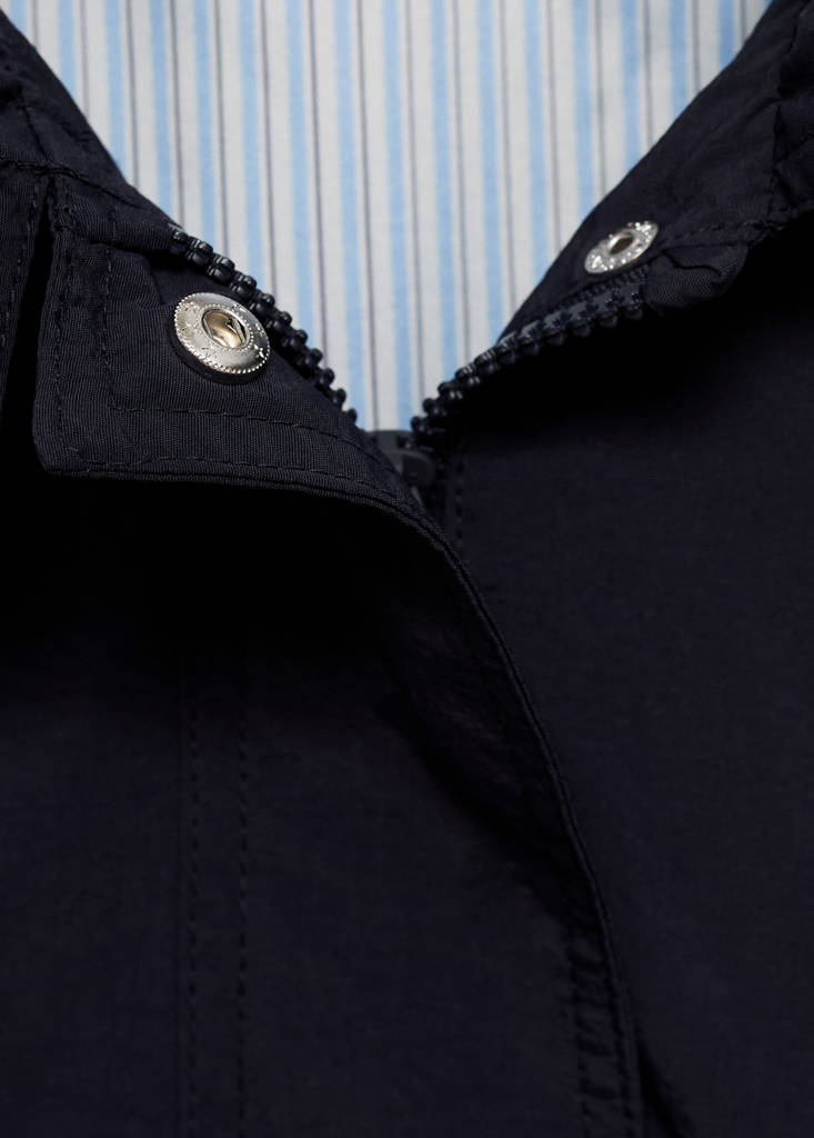 Trench coat with button detail — Navy