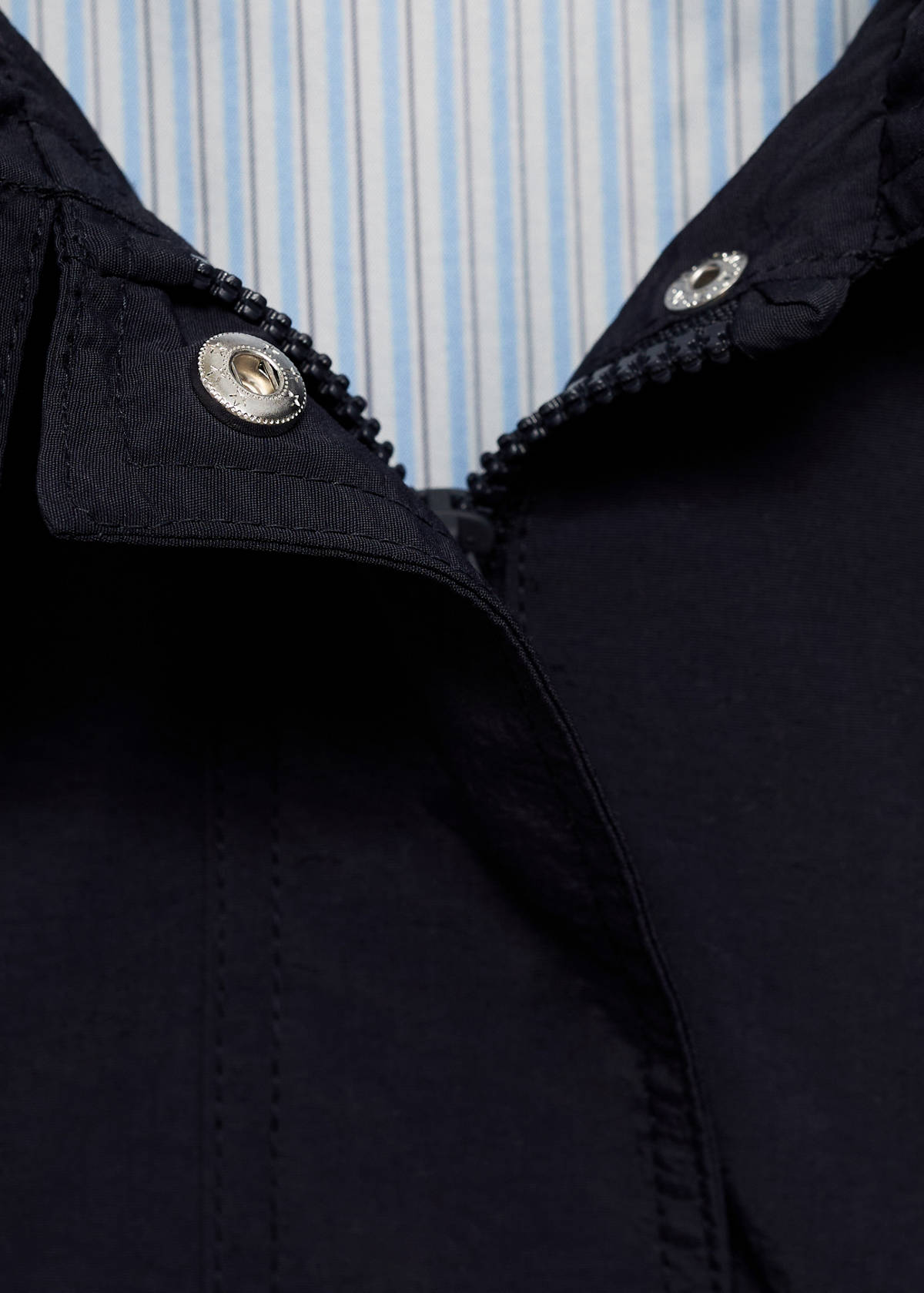 Trench coat with button detail — Navy