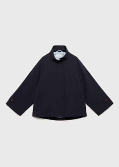 Trench coat with button detail — Navy 3
