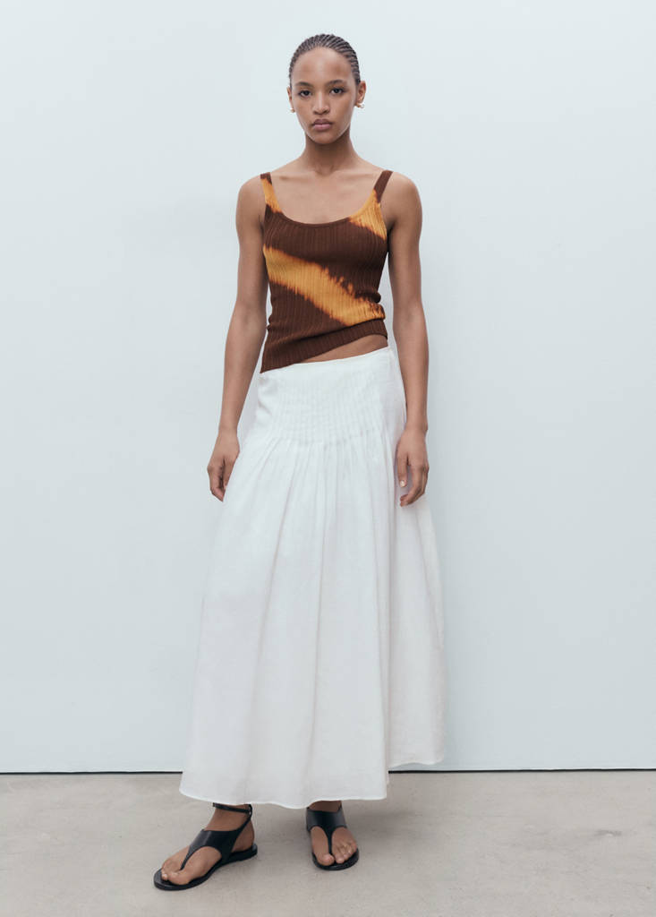 Tie-dye knitted top — Brown