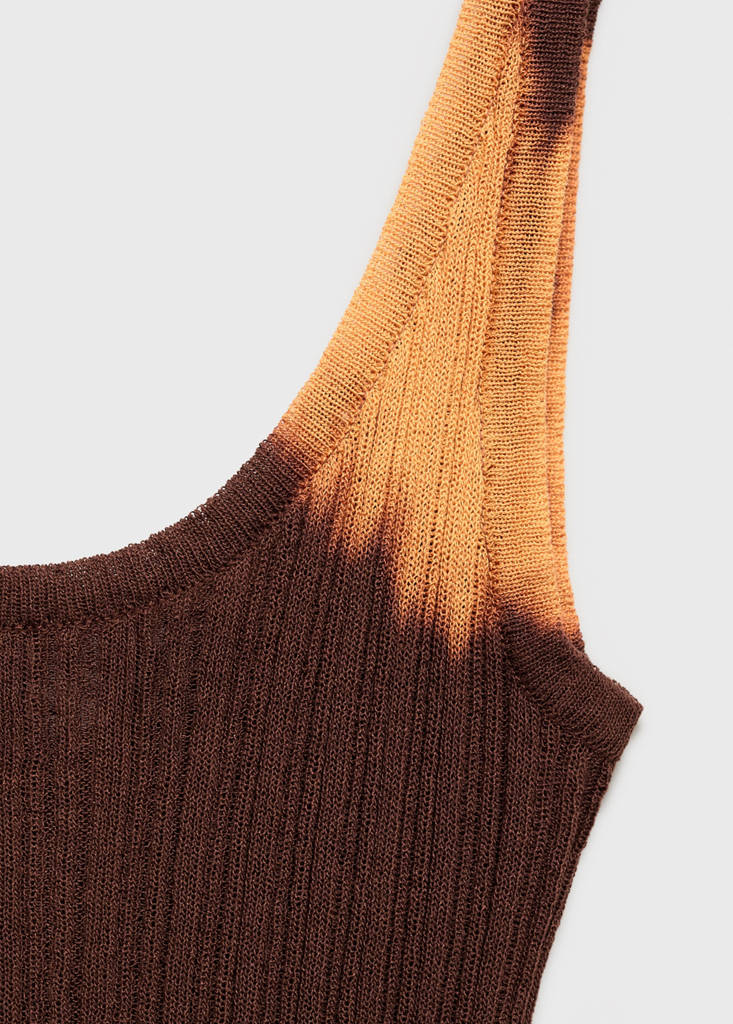 Tie-dye knitted top — Brown
