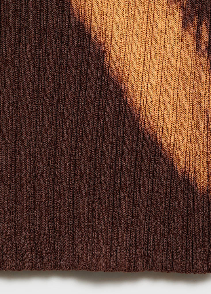 Tie-dye knitted top — Brown