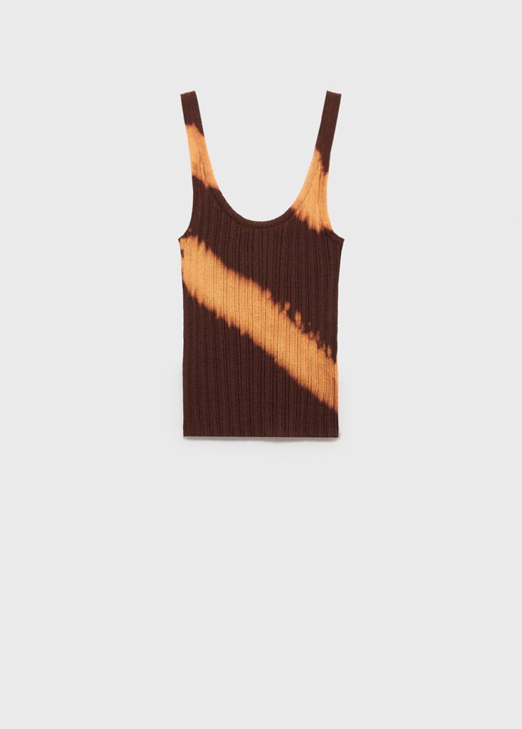 Tie-dye knitted top — Brown