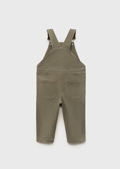 Long cotton dungarees — Khaki 5