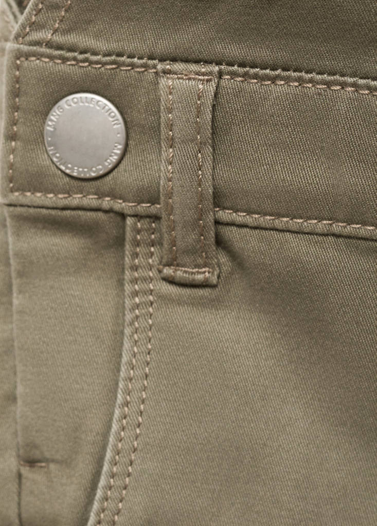 Long cotton dungarees — Khaki