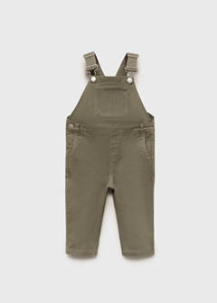 Long cotton dungarees — Khaki 3