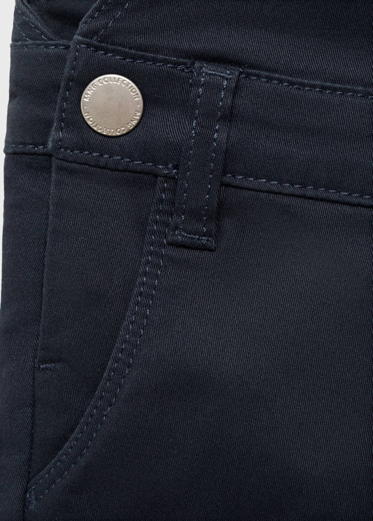 Long cotton dungarees — Dark Navy