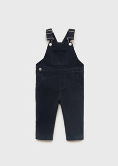 Long cotton dungarees — Dark Navy 2