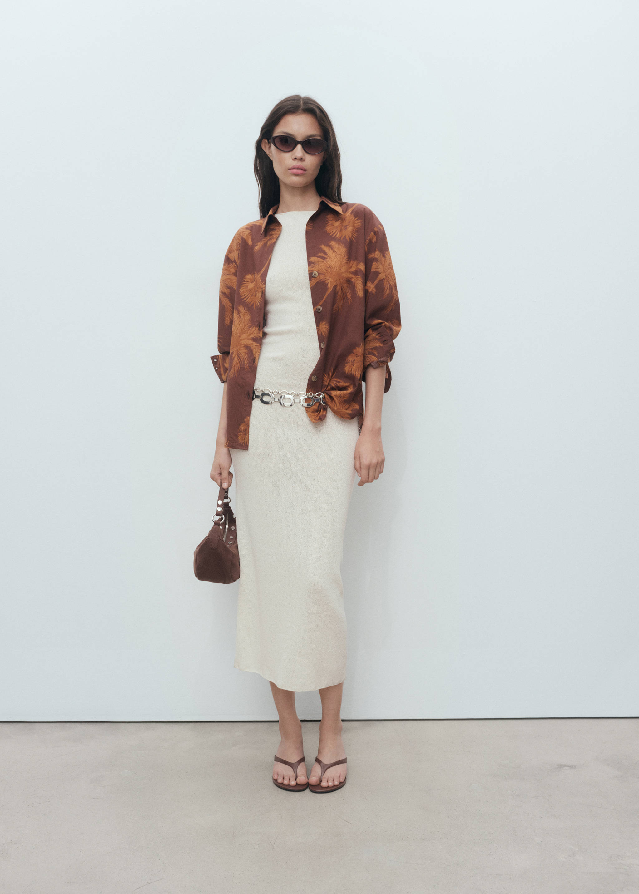 Palm tree print cotton shirt - Details of the article 2