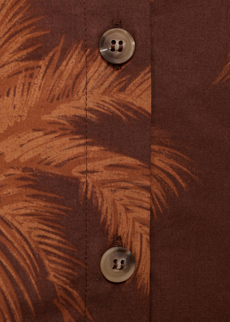 Palm tree print cotton shirt — Brown