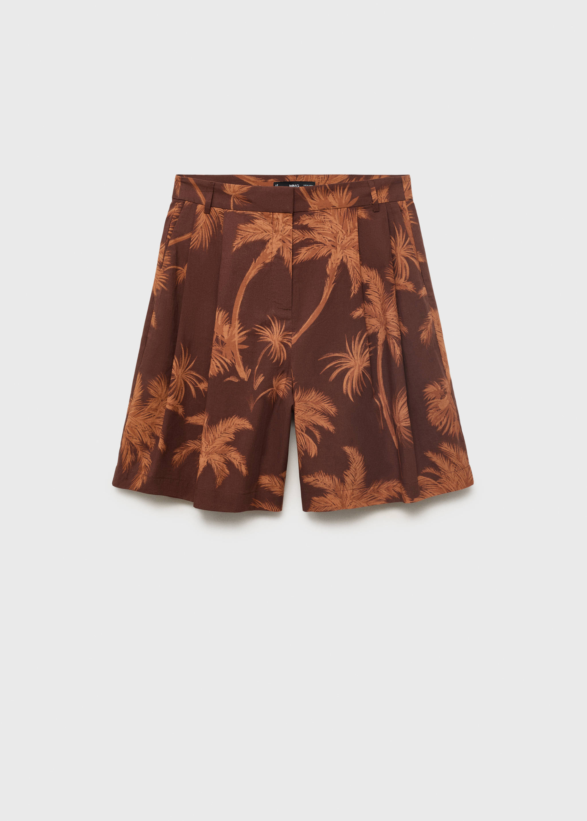 Cotton bermuda shorts with palm-tree print - Article without model