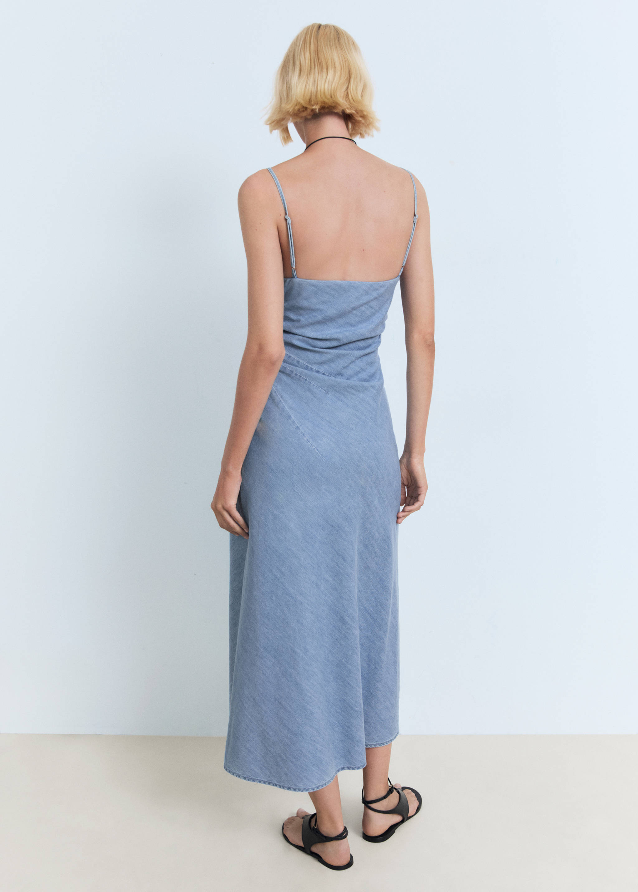 Draped denim dress - Reverse of the article