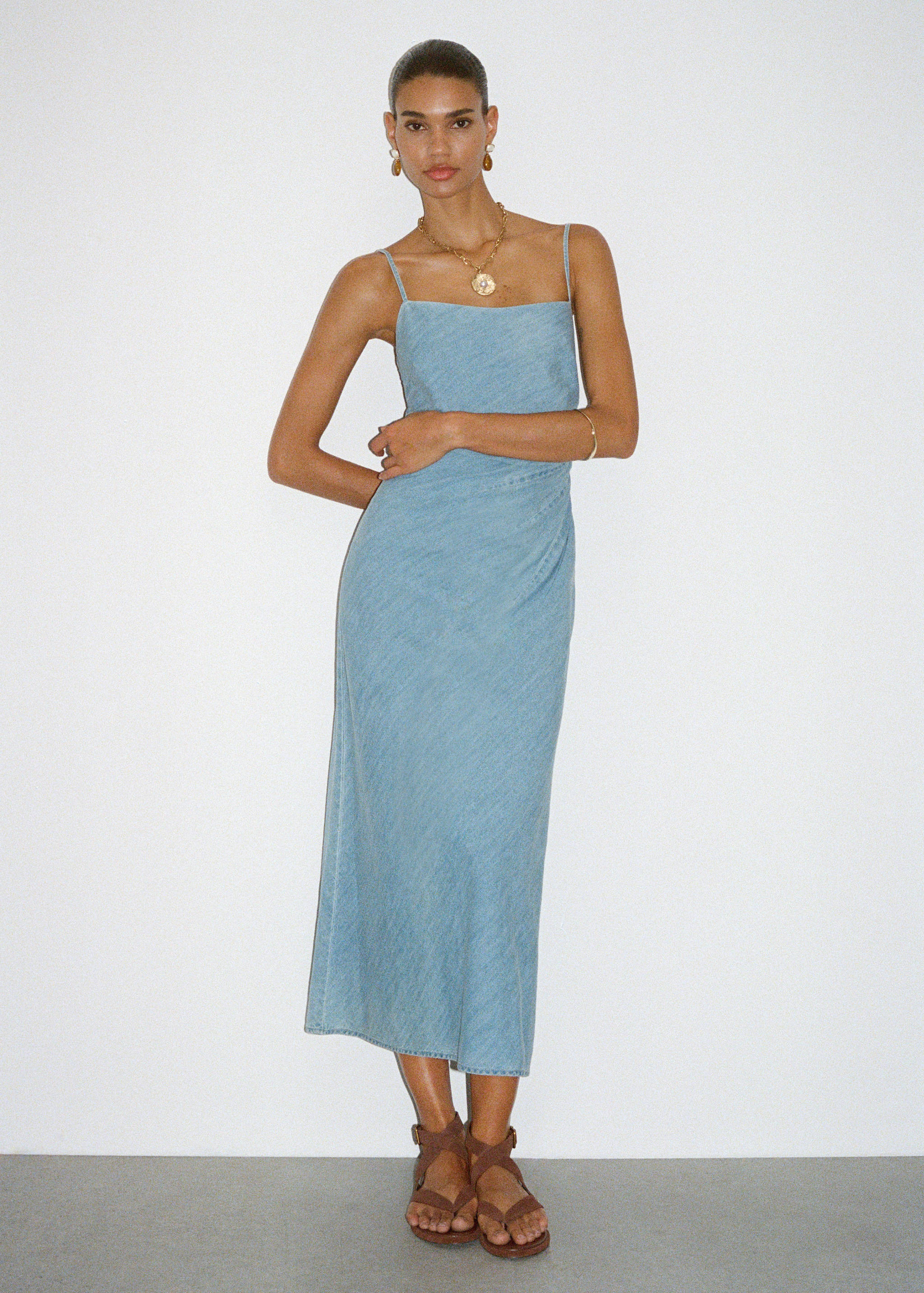 Draped denim dress - Details of the article 6