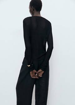 Knitted cardigan with ties — Black 3