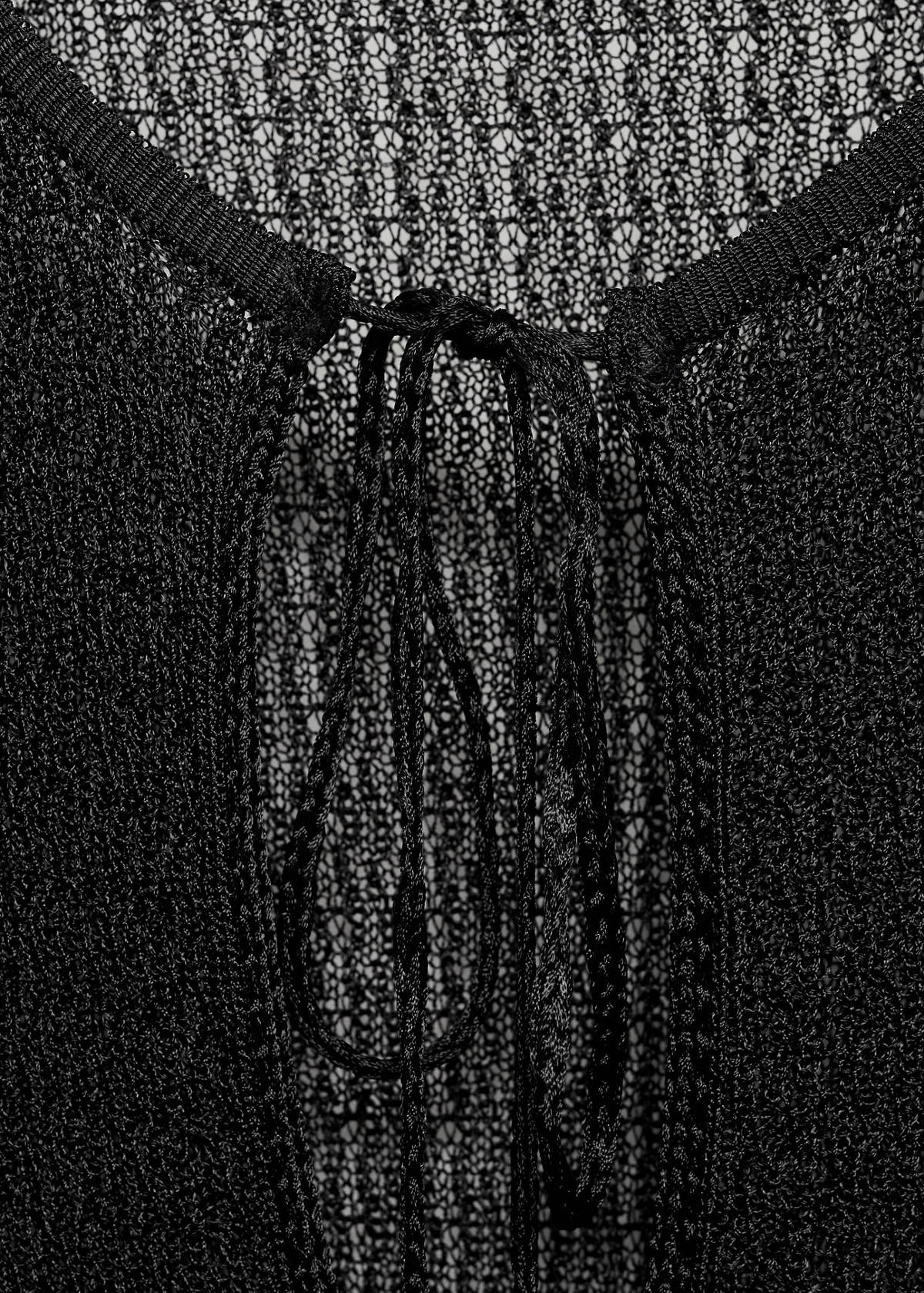 Knitted cardigan with ties — Black