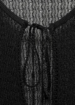 Knitted cardigan with ties — Black 8