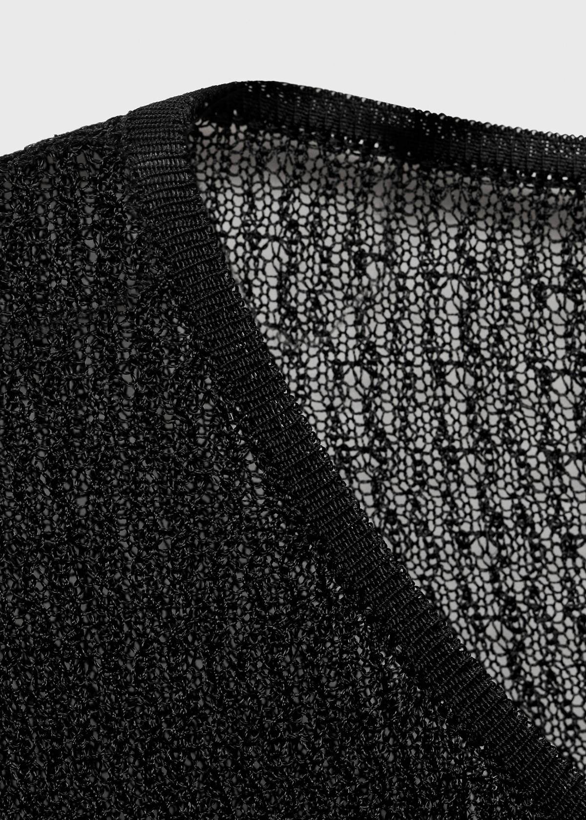Knitted cardigan with ties — Black