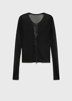 Knitted cardigan with ties — Black 7