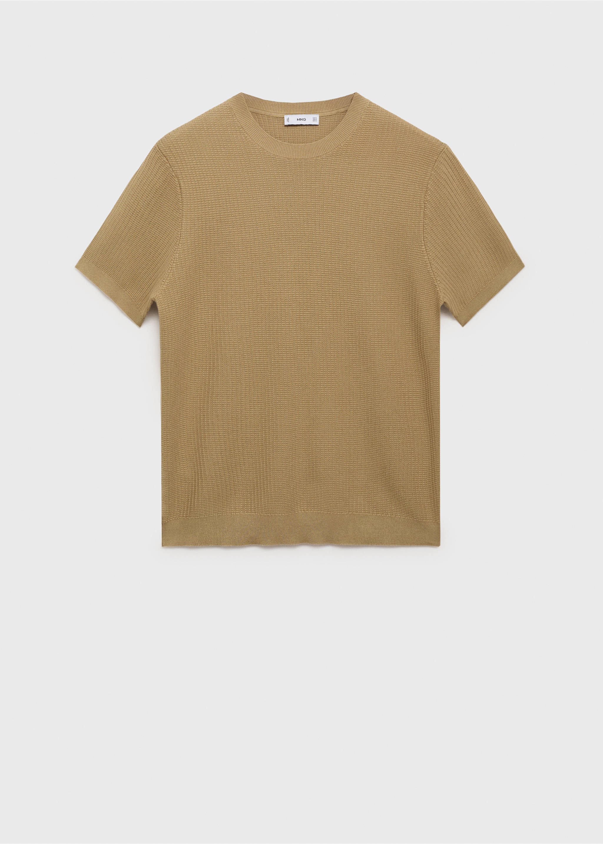 100% cotton knitted t-shirt - Article without model, Beige. Ref: 17092904-00.