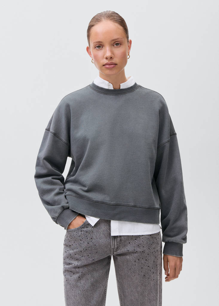 Plain cotton sweatshirt — Charcoal