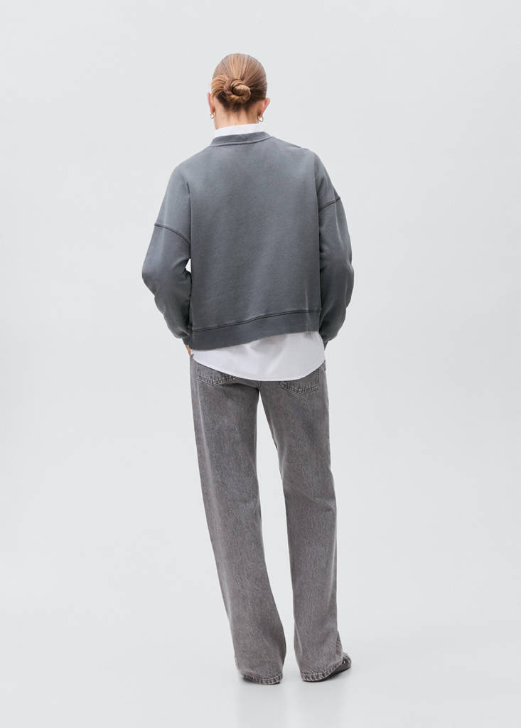 Plain cotton sweatshirt — Charcoal