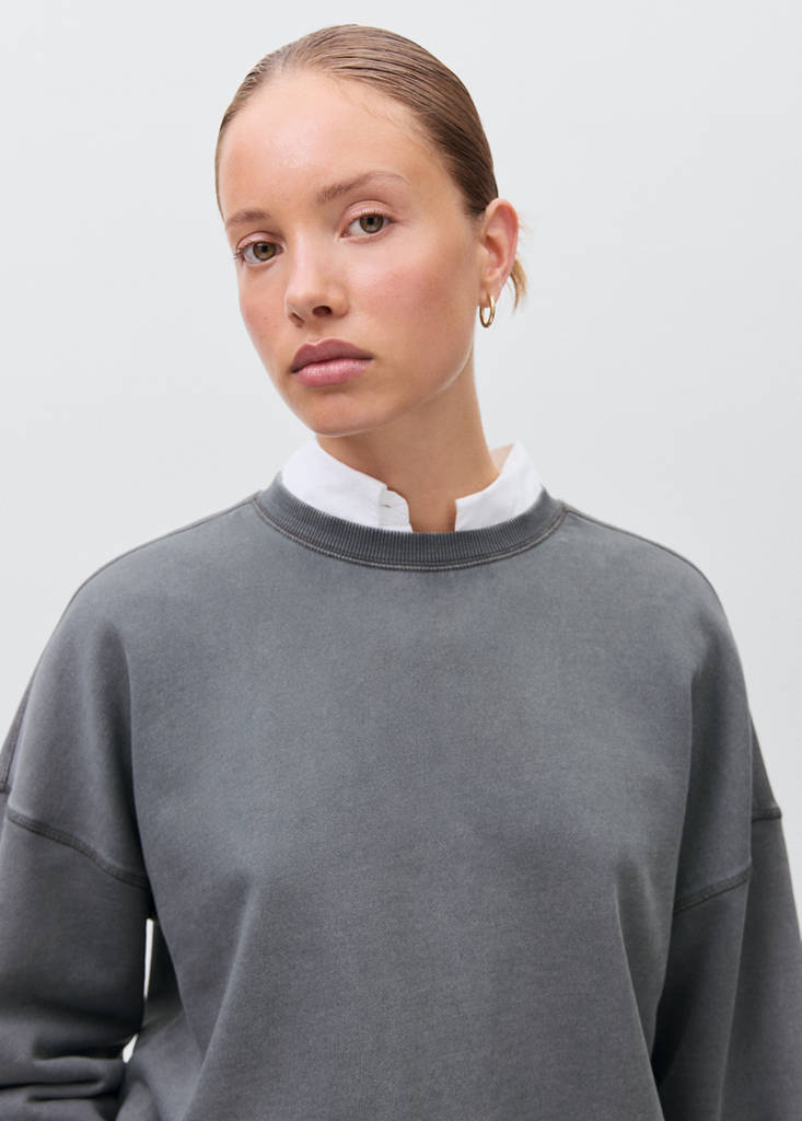 Plain cotton sweatshirt — Charcoal