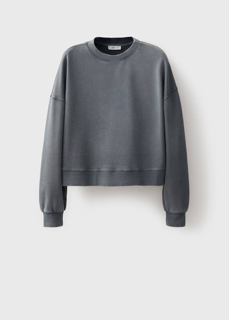 Plain cotton sweatshirt — Charcoal