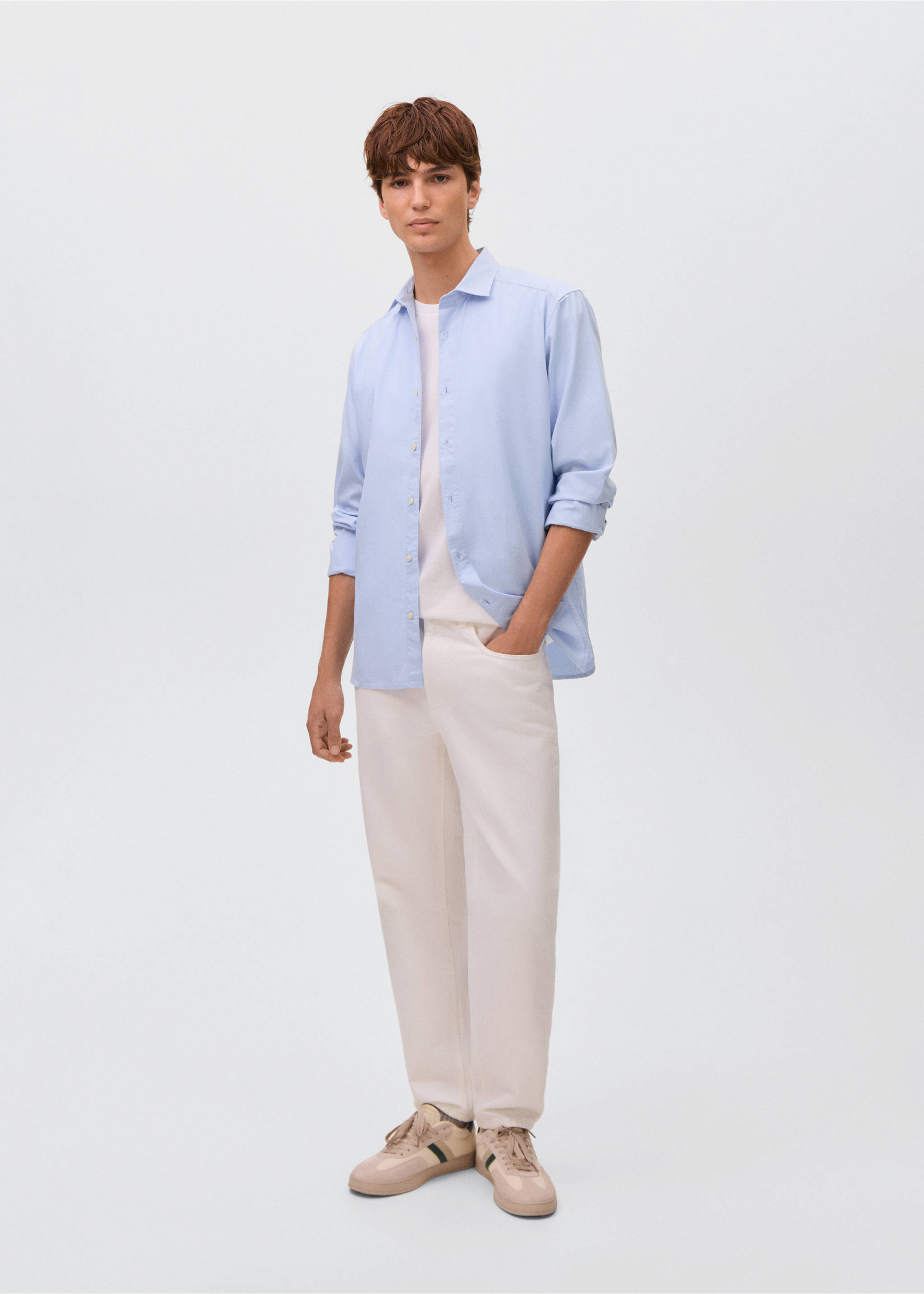 Camisa básica algodón - Plano general, Azul. Ref: 17092911-00.
