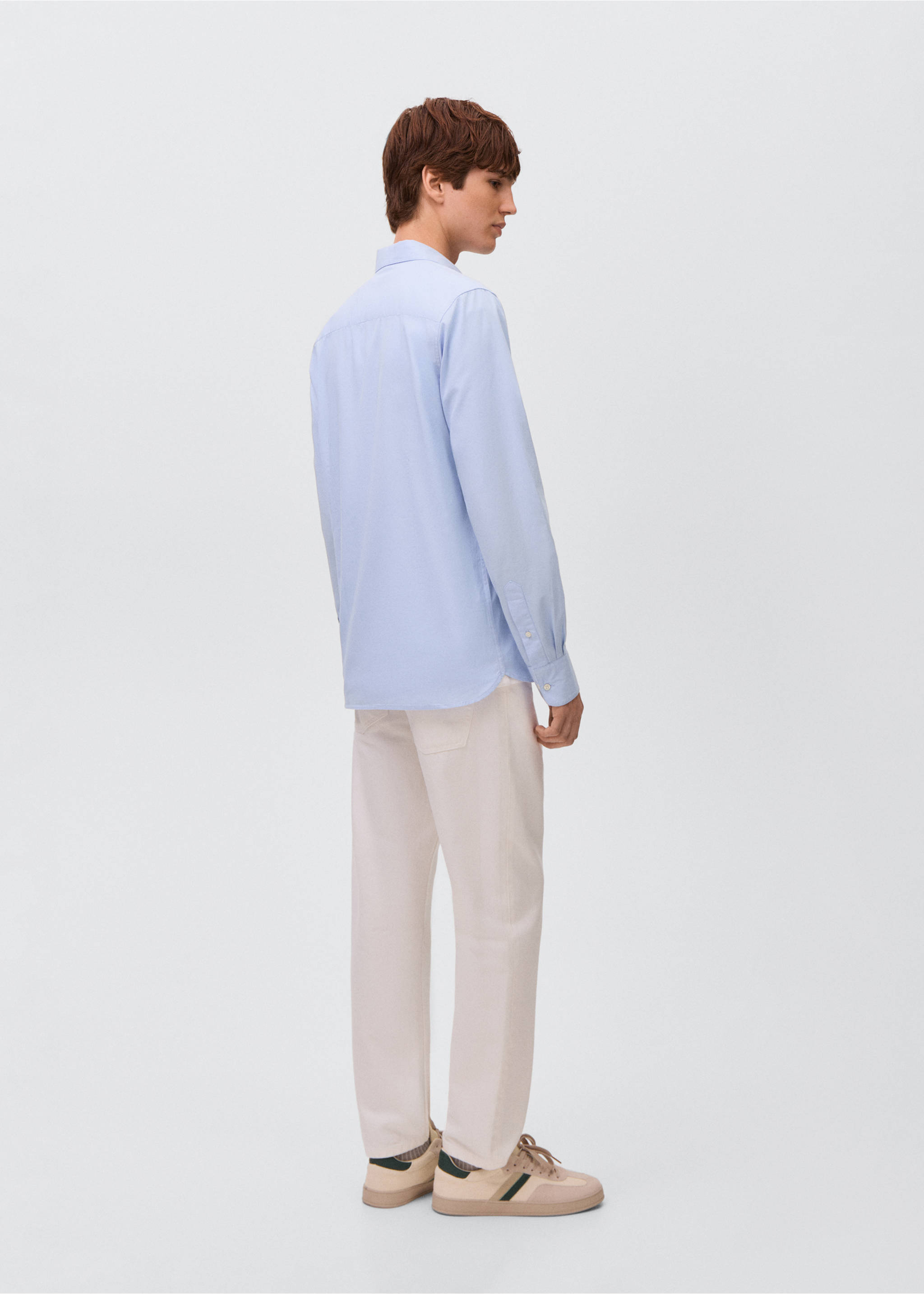 Camisa básica algodón - Reverso del artículo, Azul. Ref: 17092911-00.