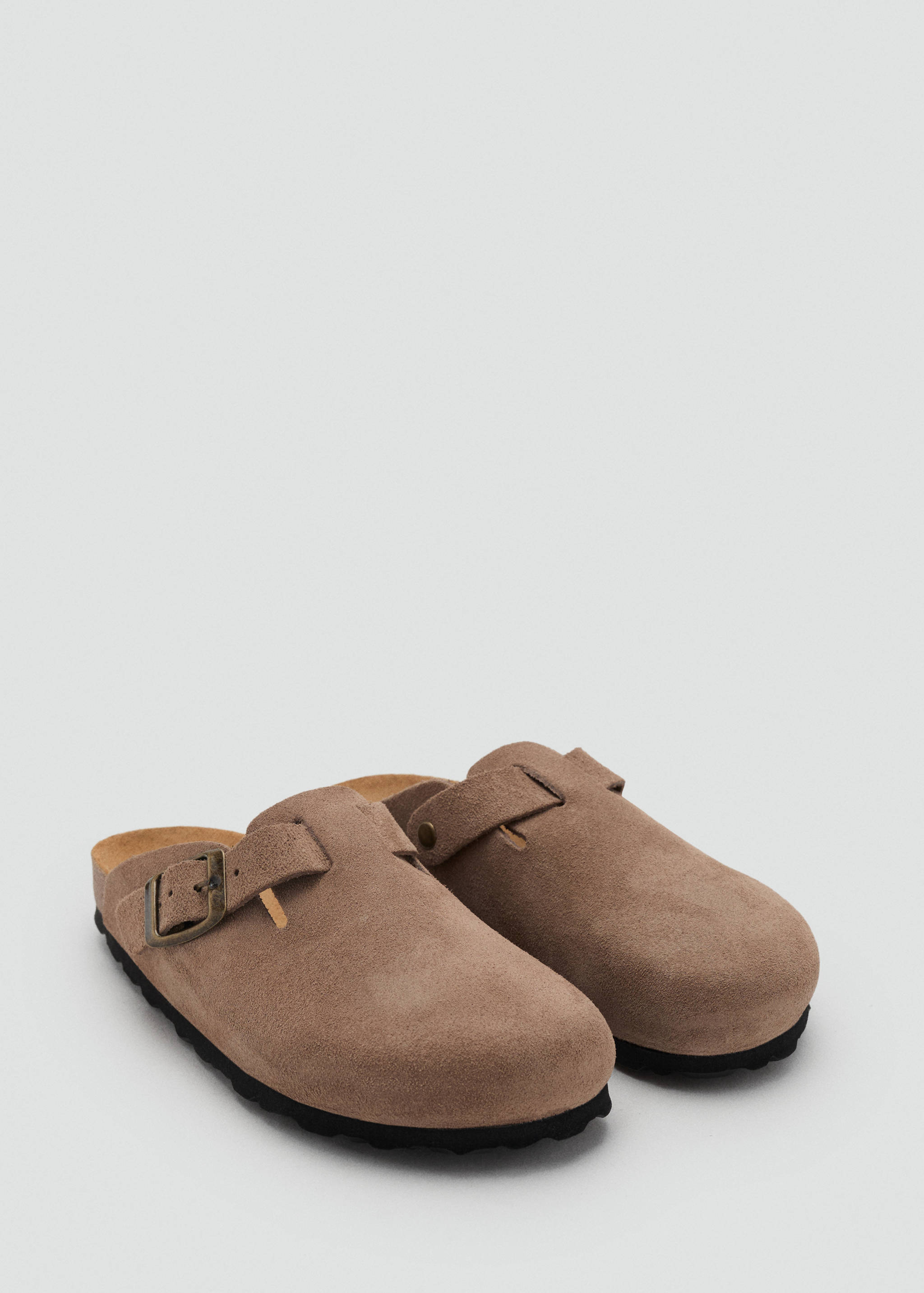 Leather clogs with buckle - Medium plane
