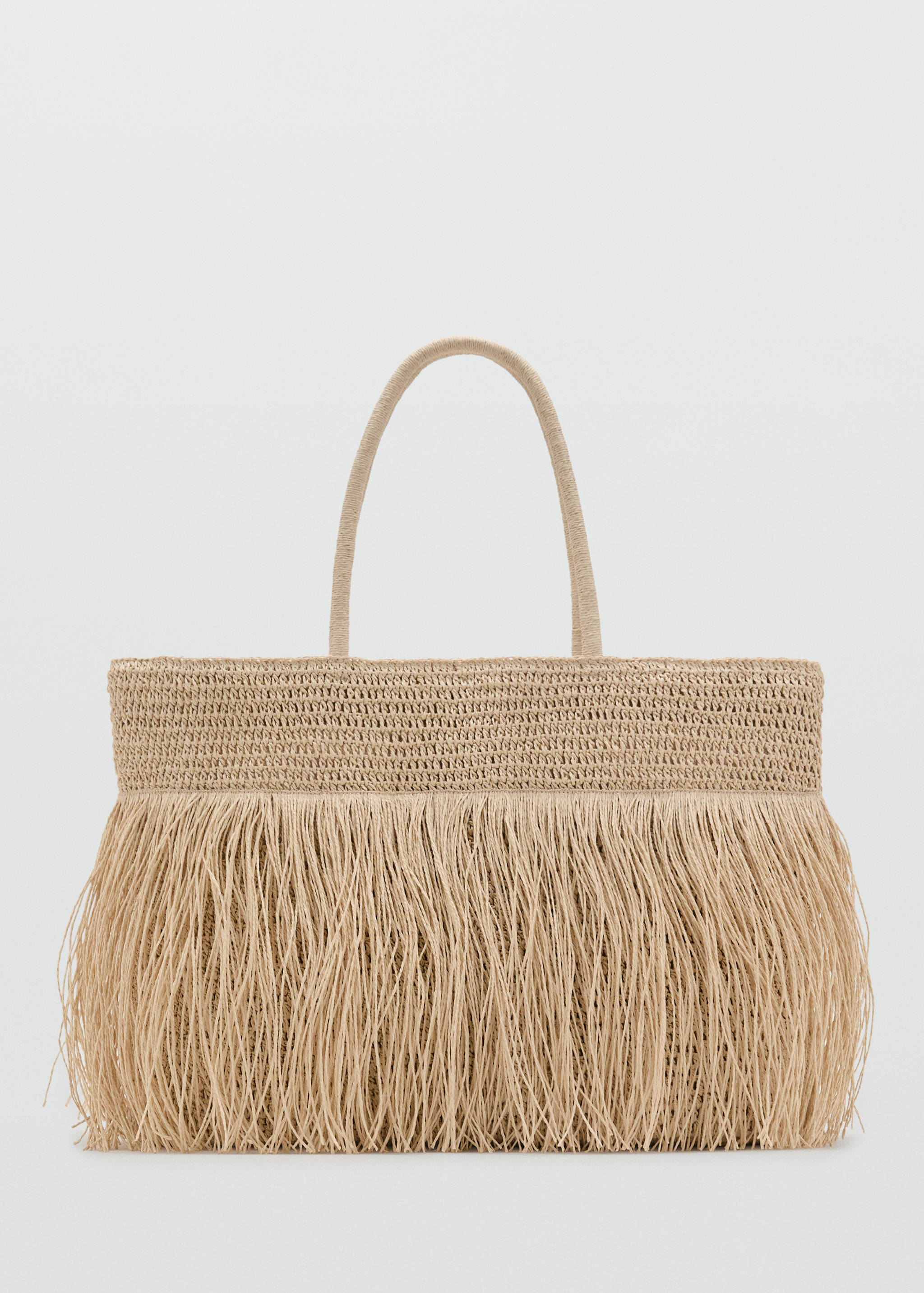 Natural fiber shopper bag with tassels - Article without model