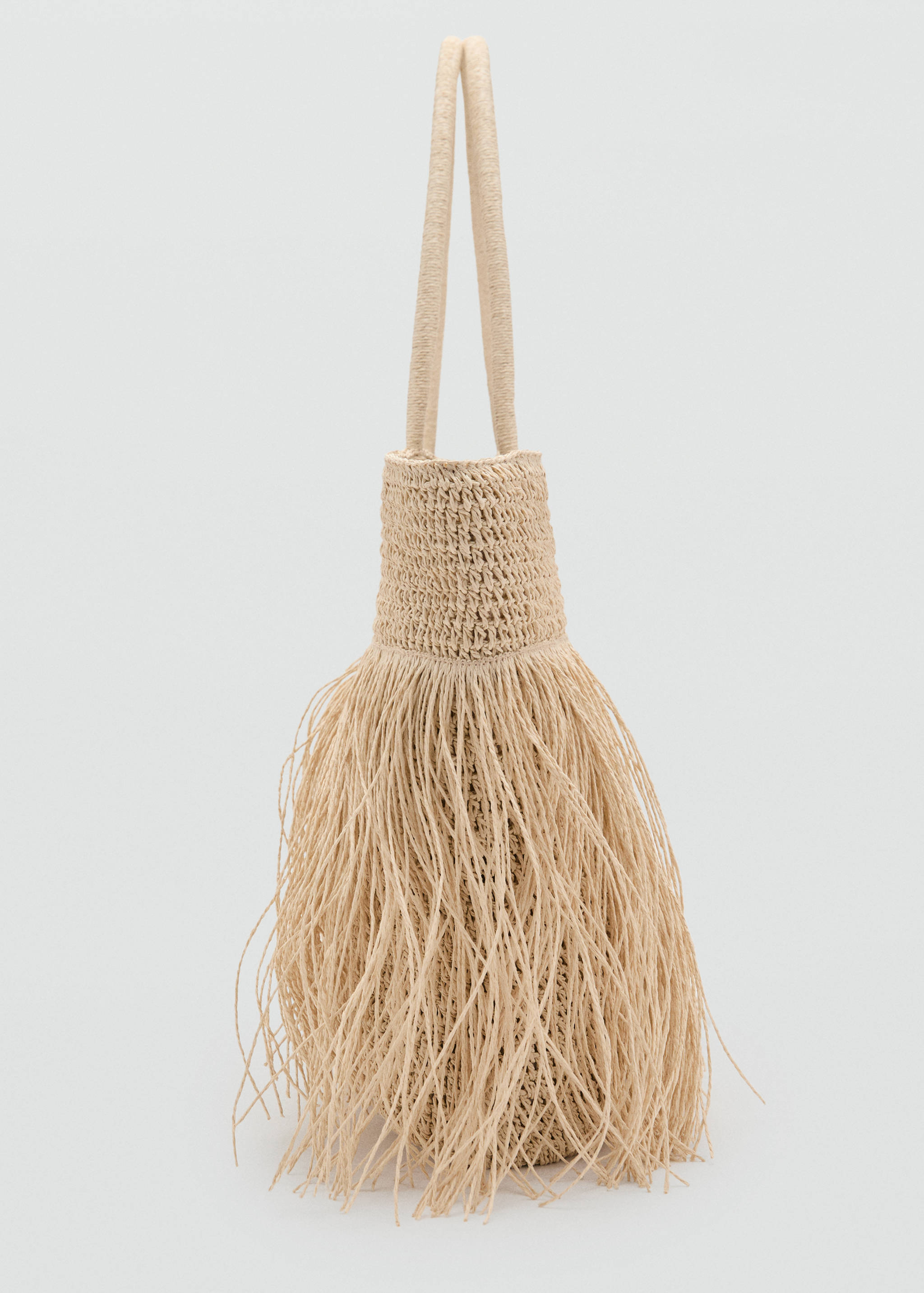 Natural fiber shopper bag with tassels - Details of the article 2