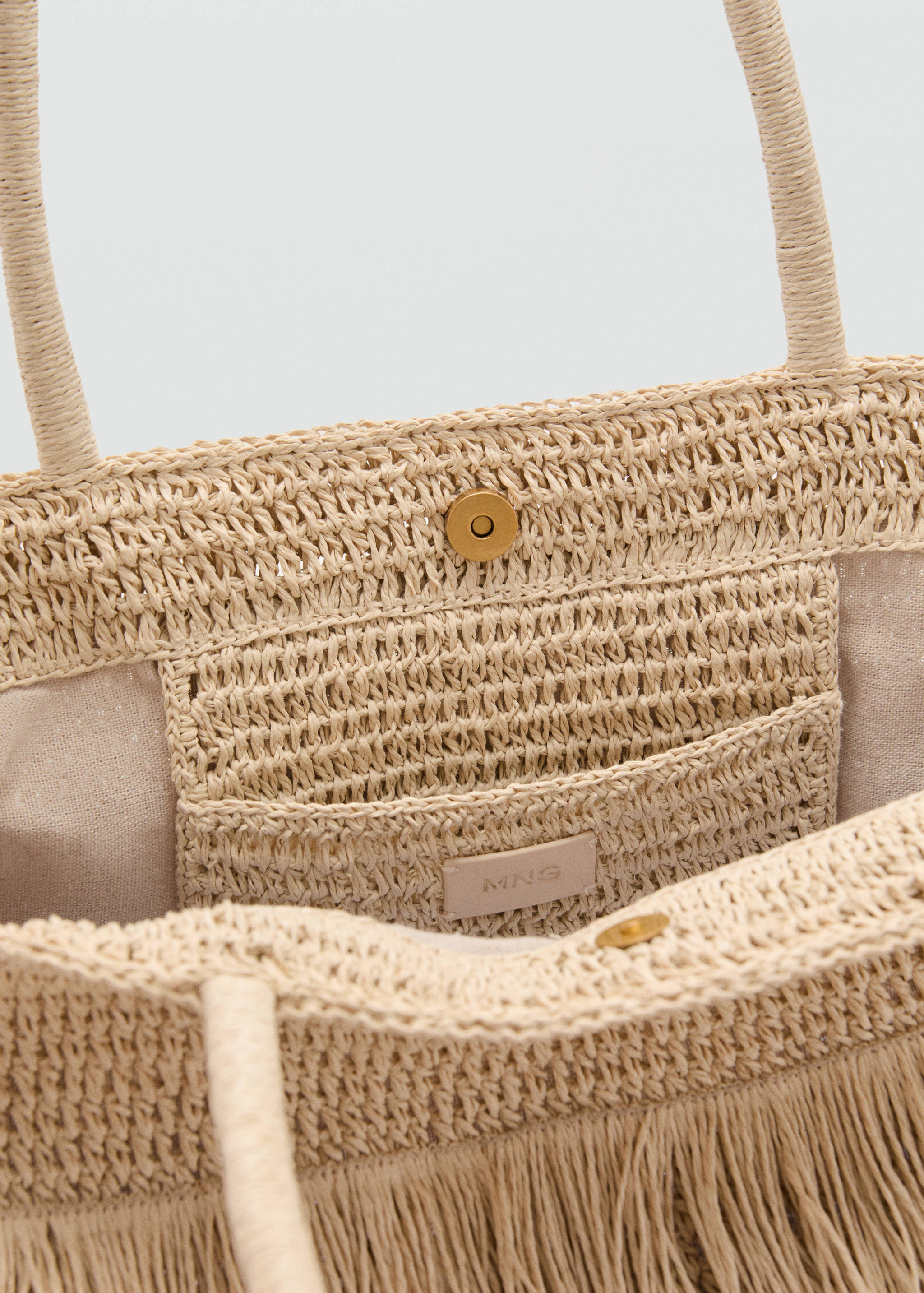 Natural fiber shopper bag with tassels - Details of the article 3