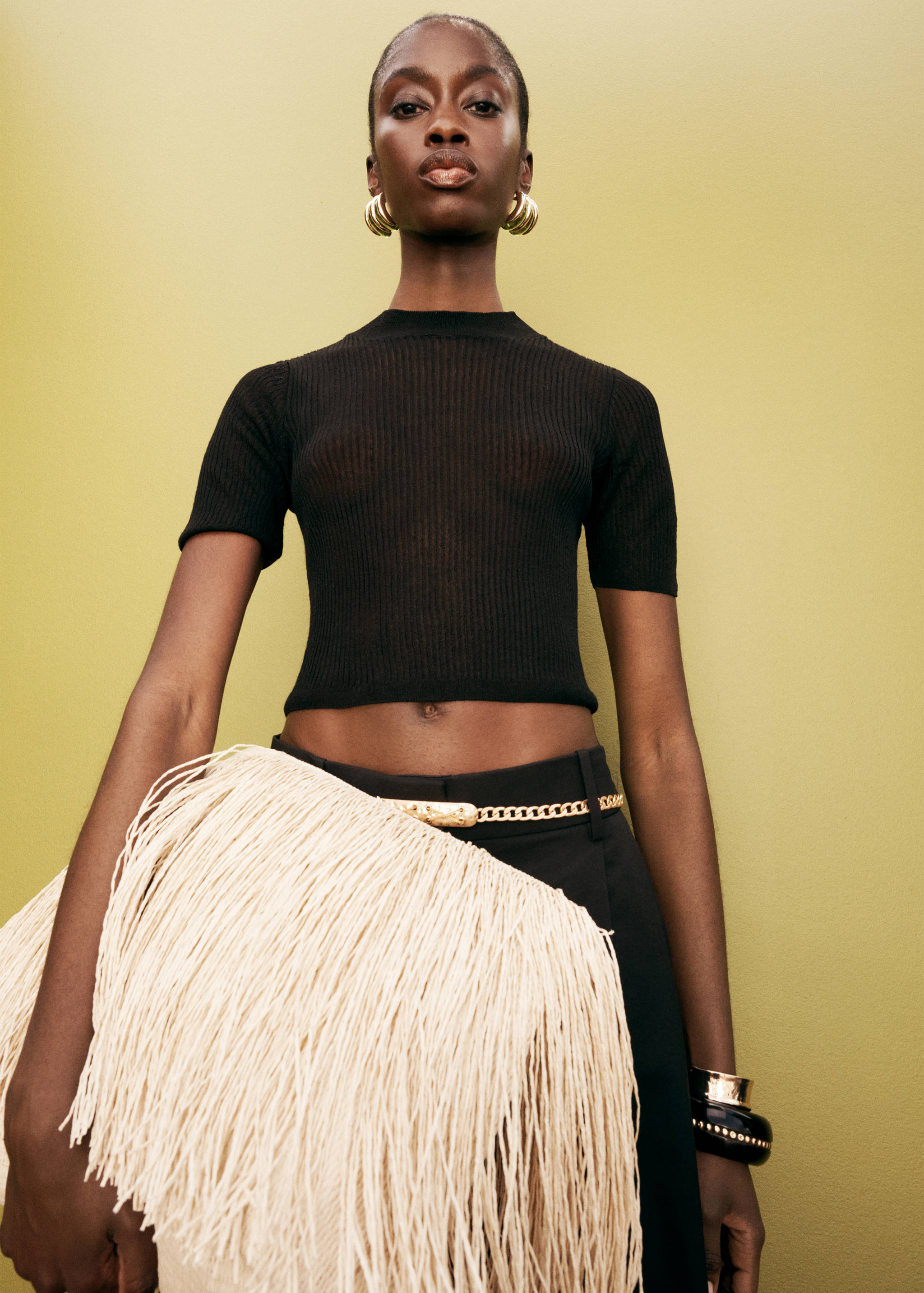 Shopper-Tasche aus Naturfaser mit Fransen - Detail des Artikels 6