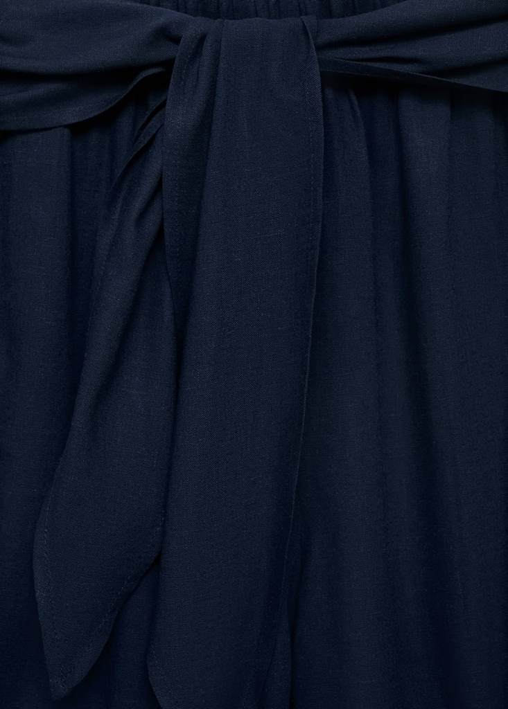 Linen shorts with bow — Navy