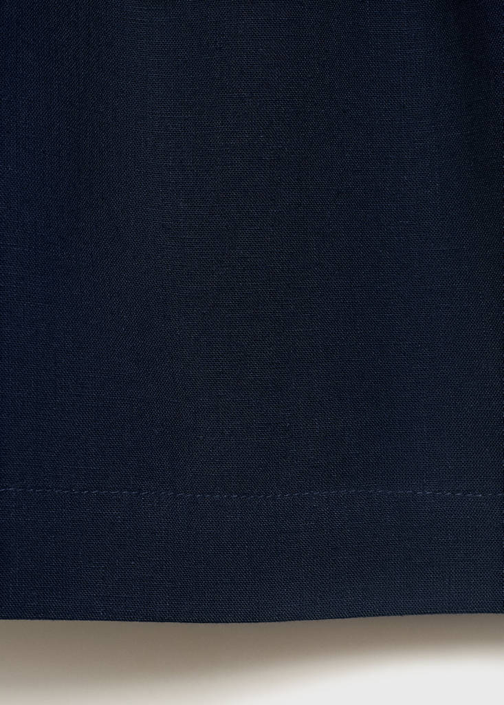 Linen shorts with bow — Navy