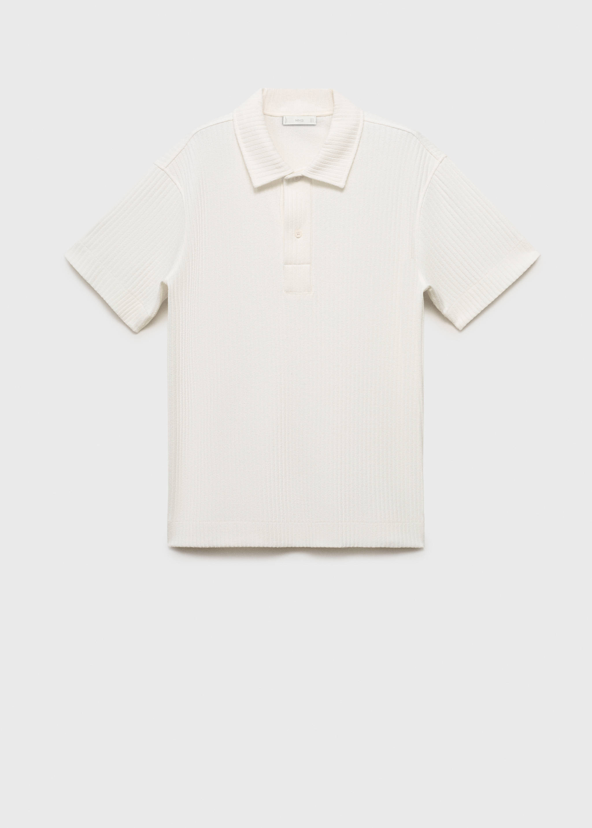 Textured knitted polo shirt - Article without model