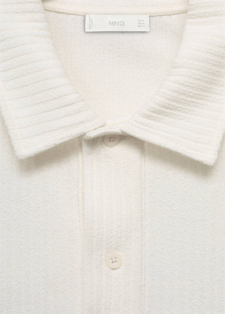 Textured knitted polo shirt — Off White